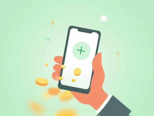Concept image of a smartphone with a plus icon symbolizing a top-up